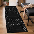 Black Boho Washable Runner Rug