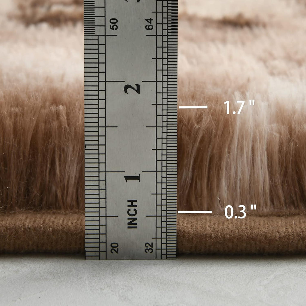 Brown Tie-Dyed Washable Area Rug