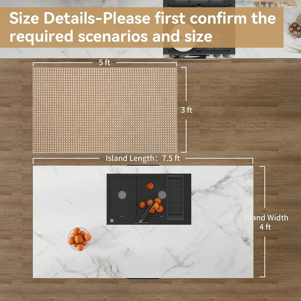 Brown Washable Non-Slip Area Rug