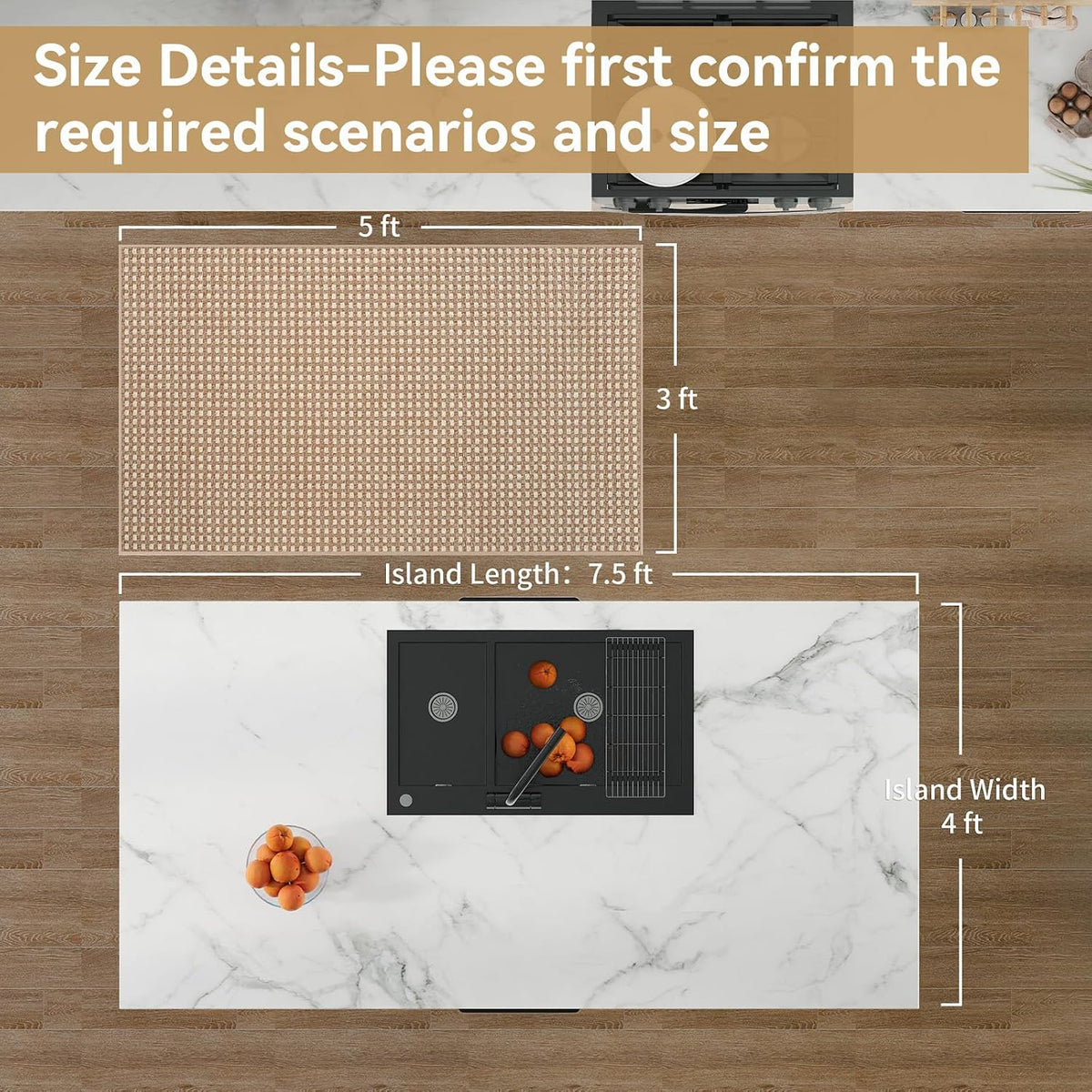 Brown Washable Non-Slip Area Rug