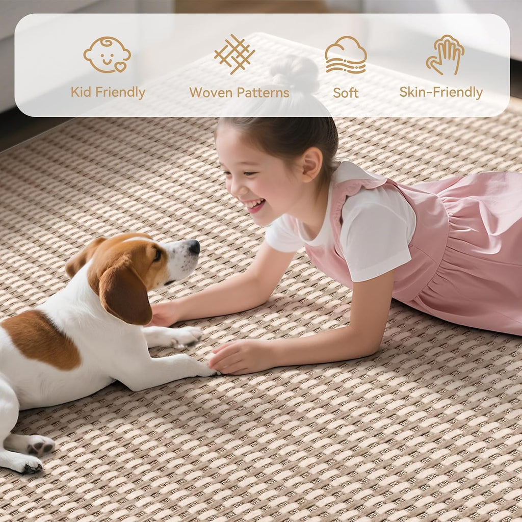 Brown Washable Non-Slip Area Rug