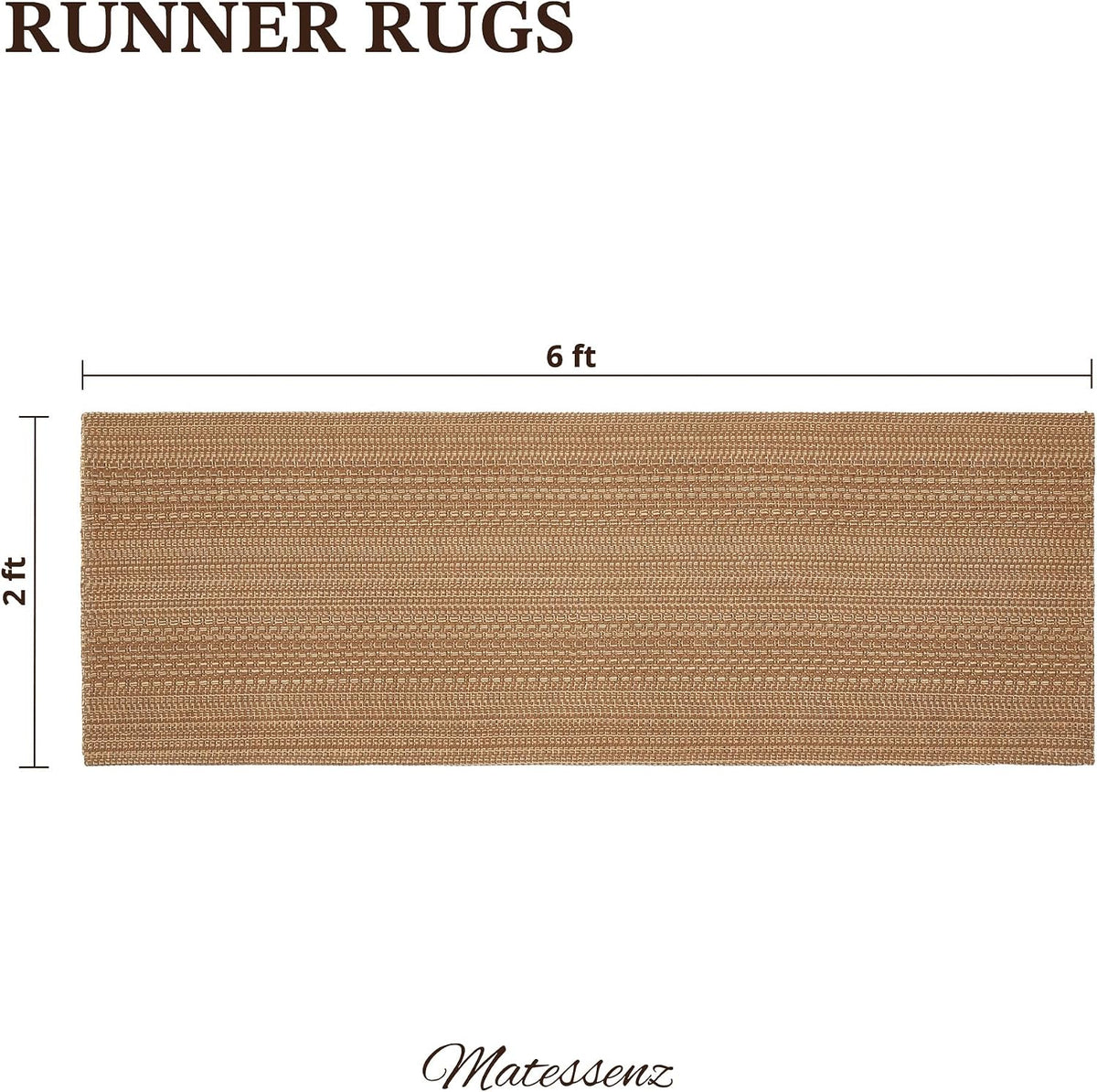 Brown Woven Washable Runner Rug