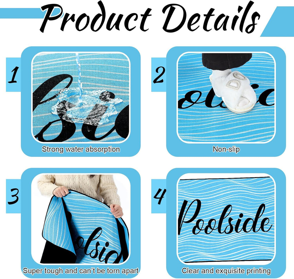 Blue Rubber Drainage Pool Deck Mat
