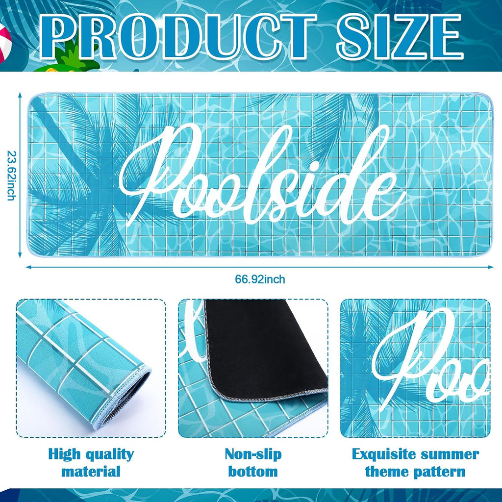 Palm Rubber Pool Deck Mat
