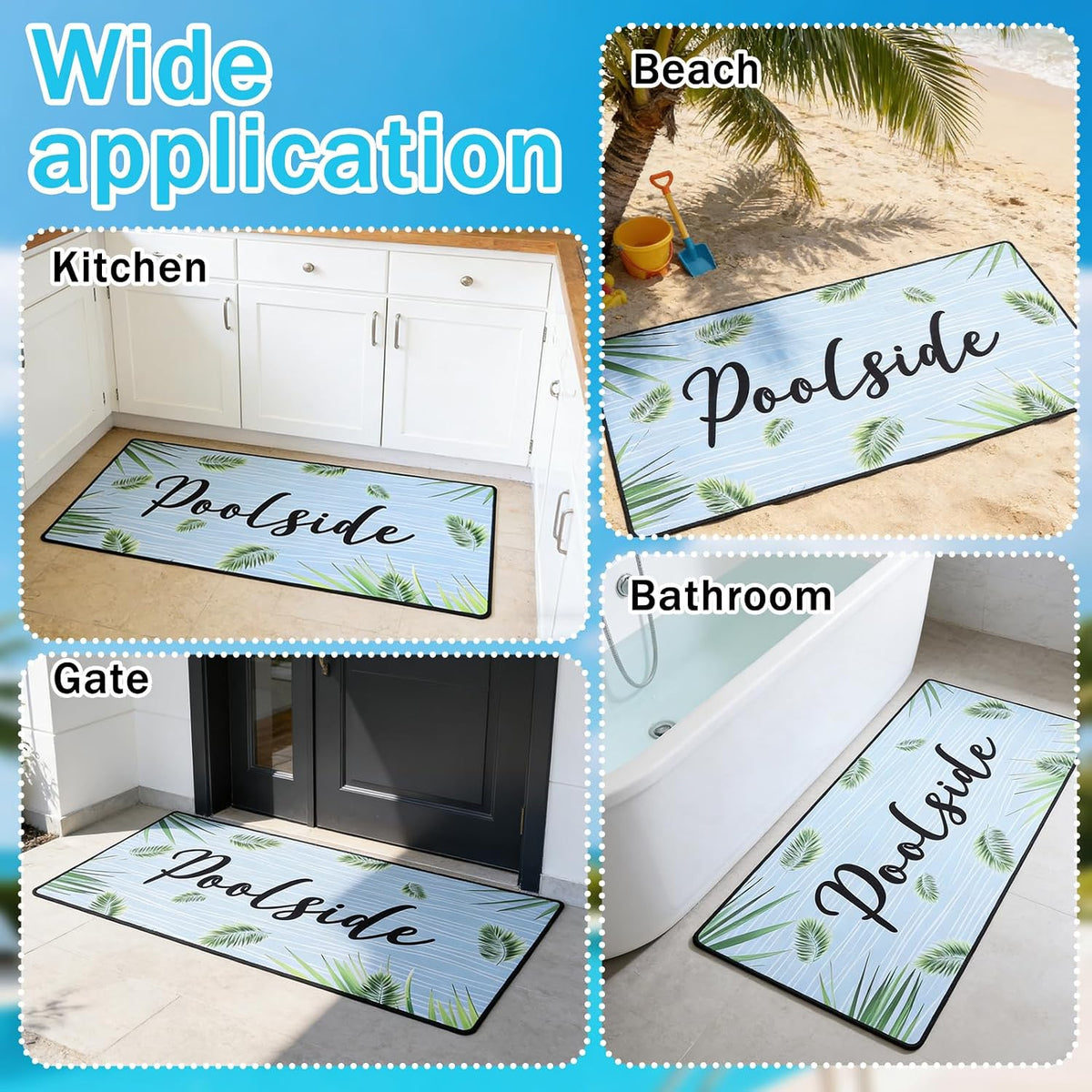 2‑Pack Neoprene Poolside Non‑Slip Mat