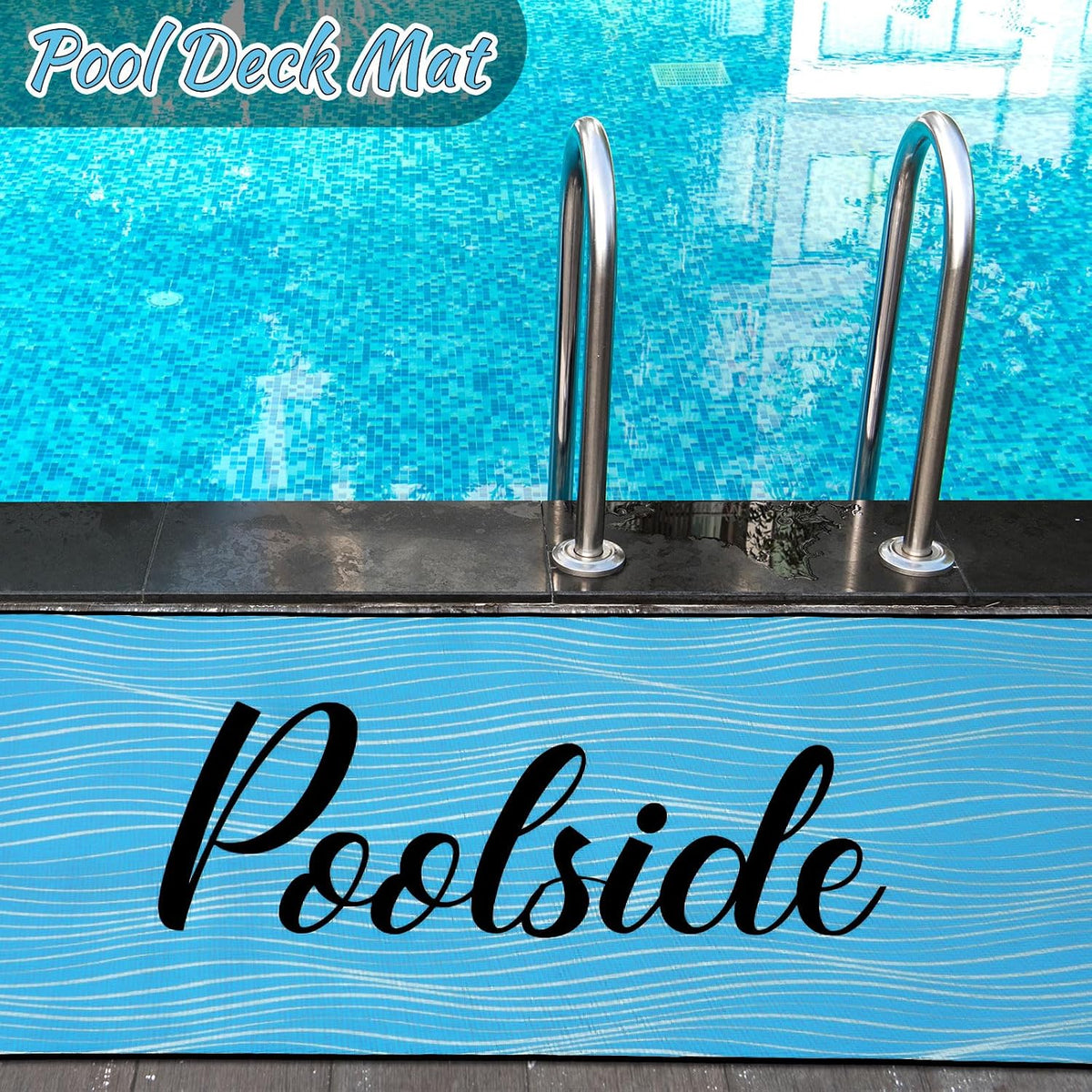 Blue Rubber Drainage Pool Deck Mat