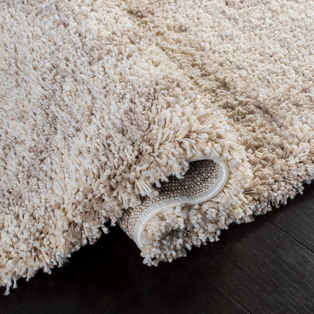Ivory Beige Hudson Shag Rug