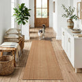 Brown Woven Washable Runner Rug