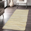 Beige Cotton Runner Rug