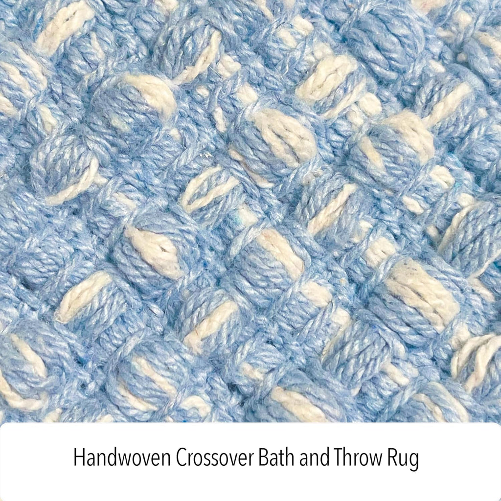 Home Blue White Cotton Runner Rug