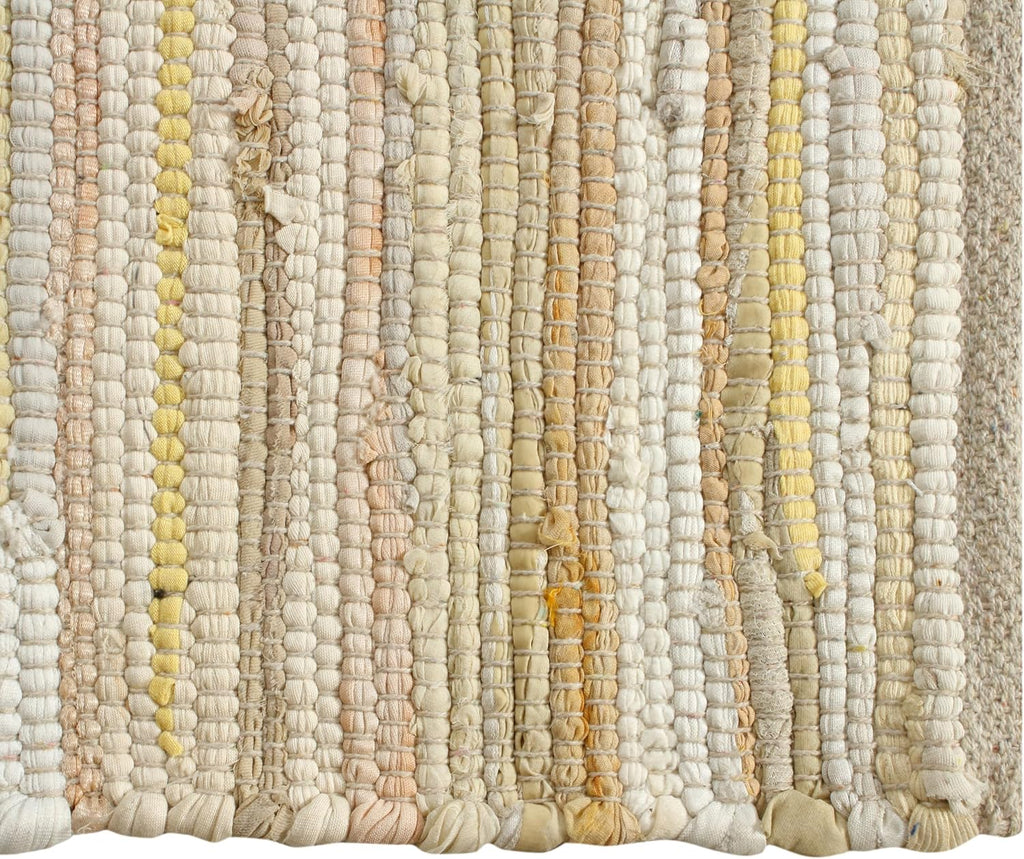 Beige Cotton Runner Rug