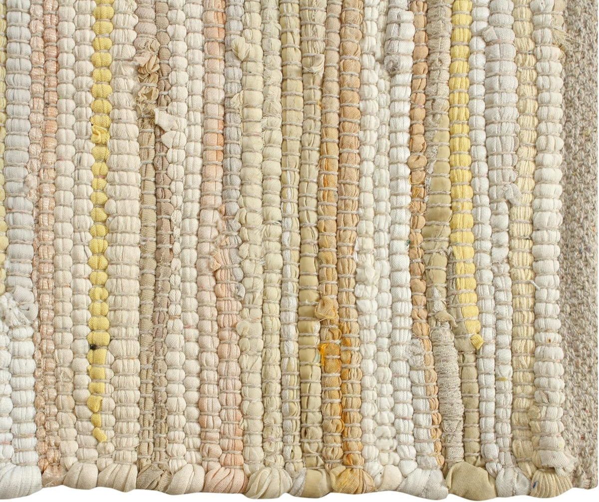 Beige Cotton Runner Rug