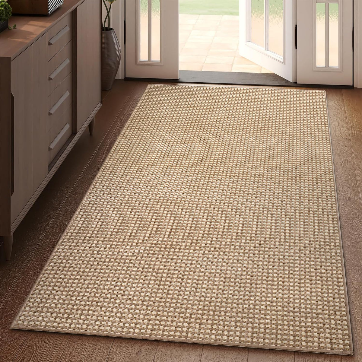 Brown Washable Non-Slip Area Rug