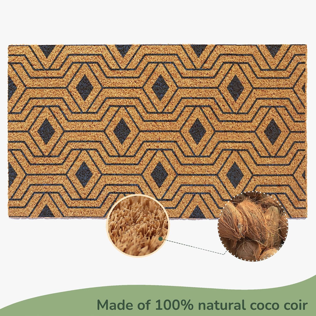 Hexagon Beige Coir Doormat