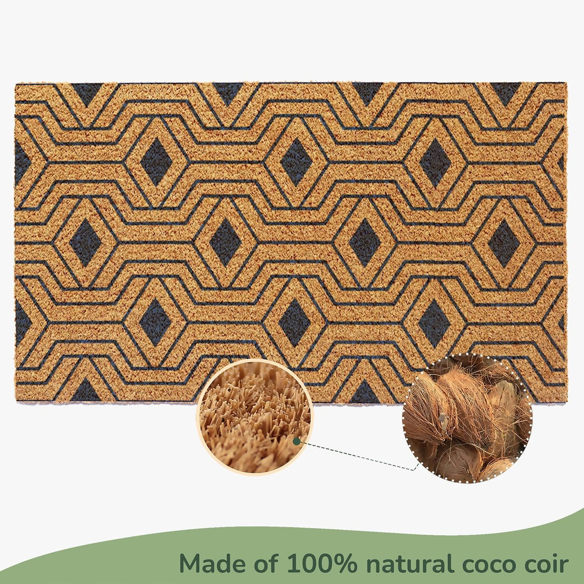 Hexagon Beige Coir Doormat