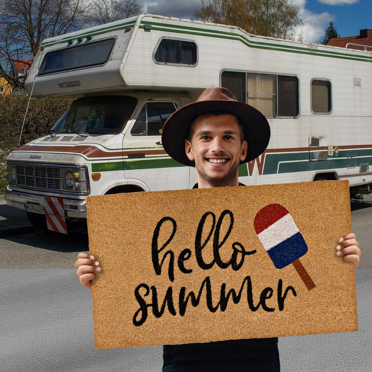 Hello Summer Coir Doormat