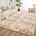 Beige Tie-Dyed Shag Area Rug