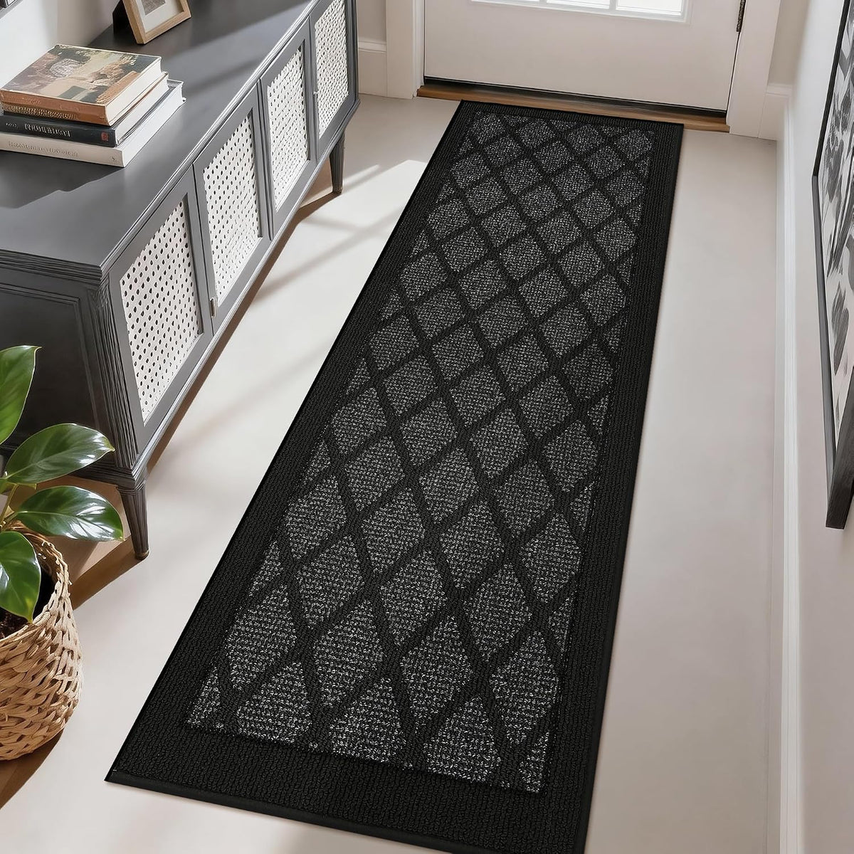 Dark Gray Hallway Runner Rug