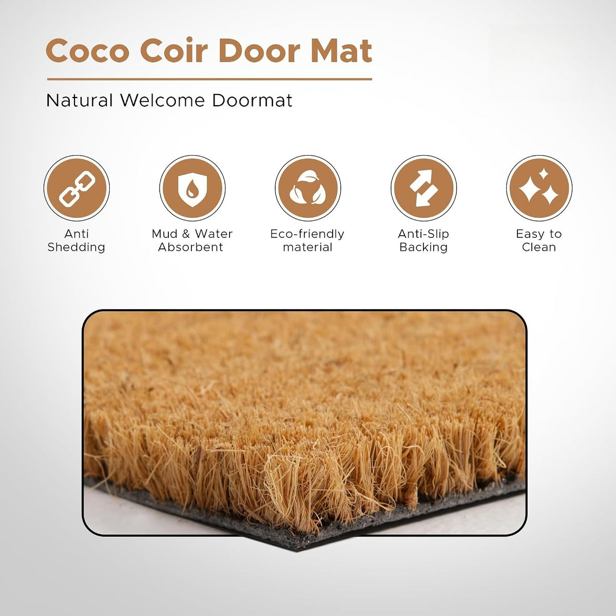 Welcome Coir Non‑Slip Doormat