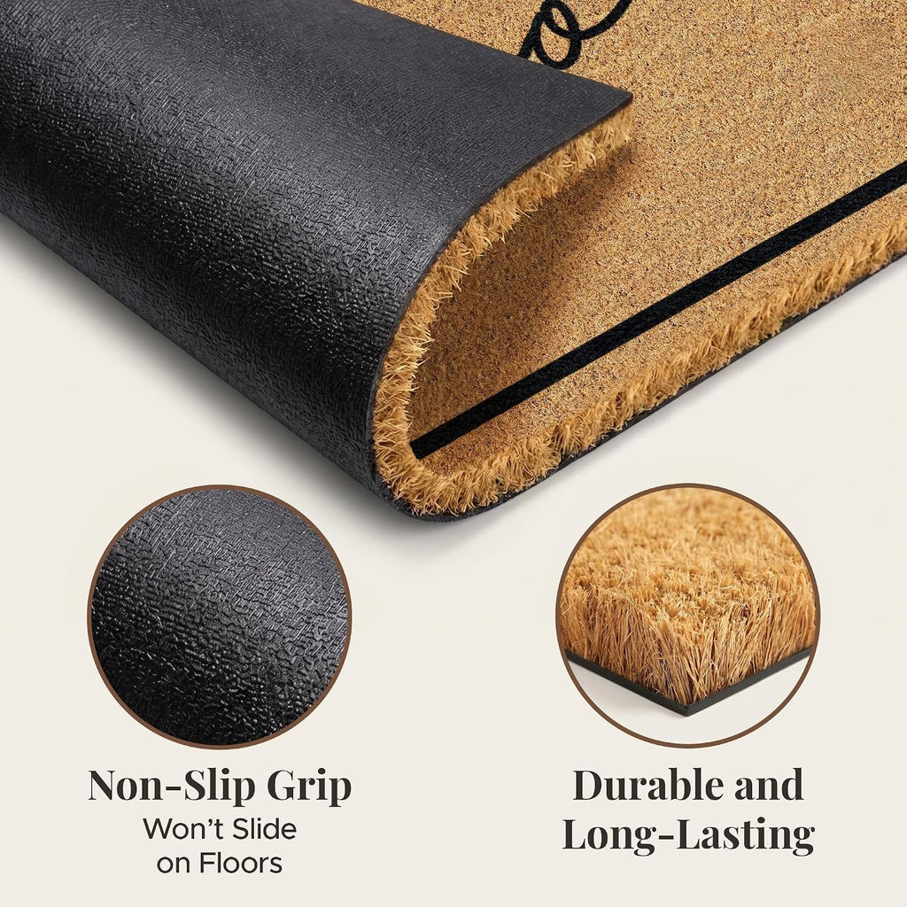 Classic Welcome Non‑Slip Coir Doormat